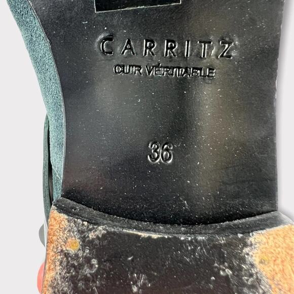 Carritz Bracelet Saddle Stitch Suede Boots Size 36 - Picture 9 of 11